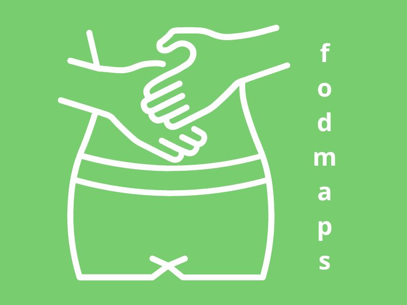 fodmaps concept graphic of hands on stomach